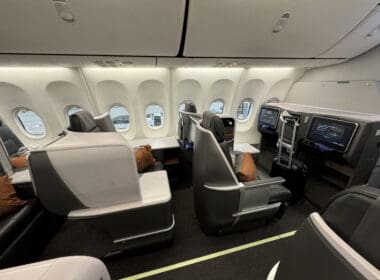 a plane with seats and windows