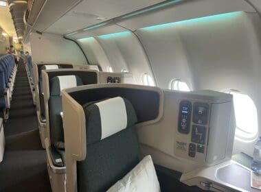 a row of seats in an airplane