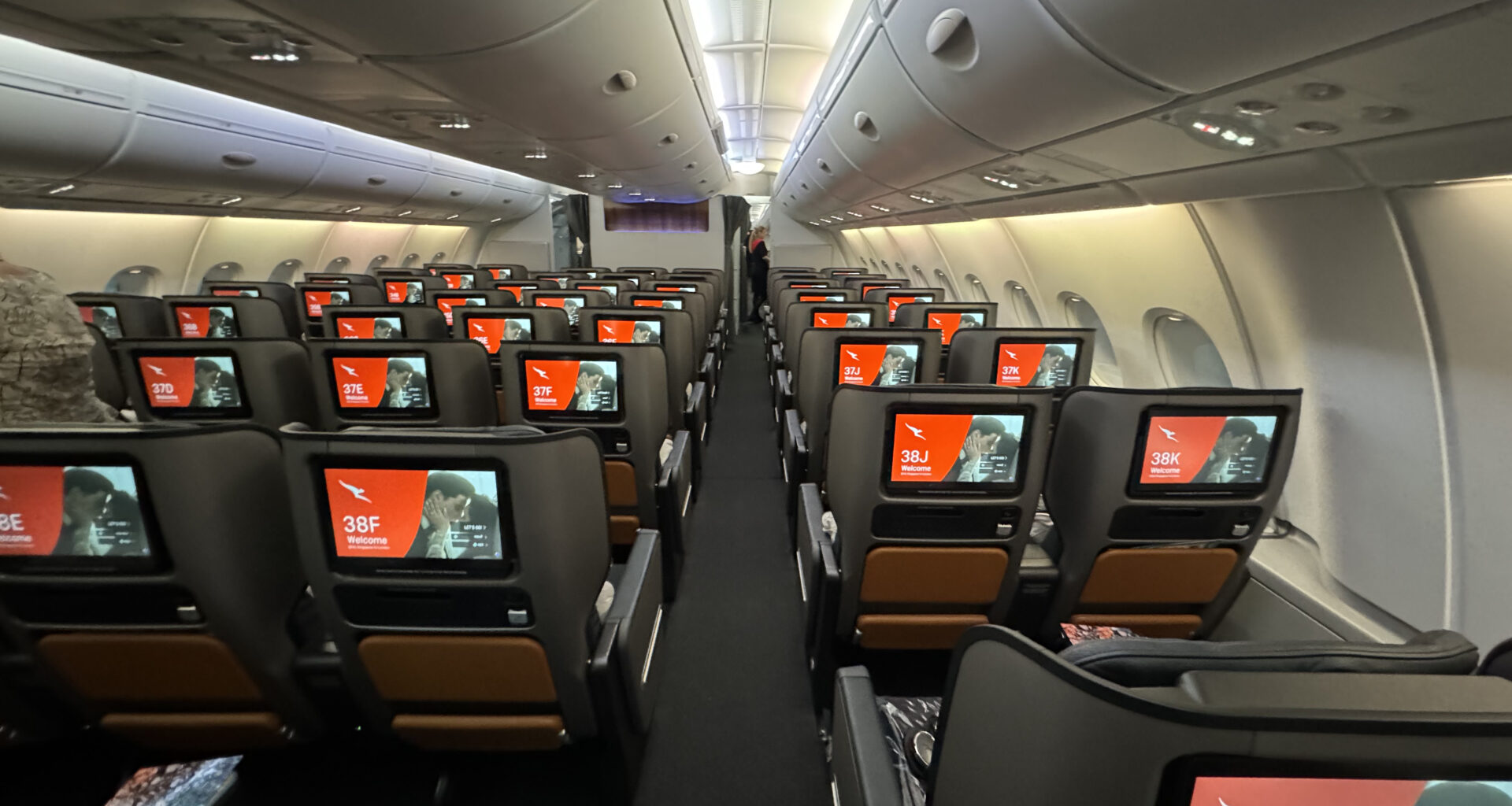 an airplane with rows of seats