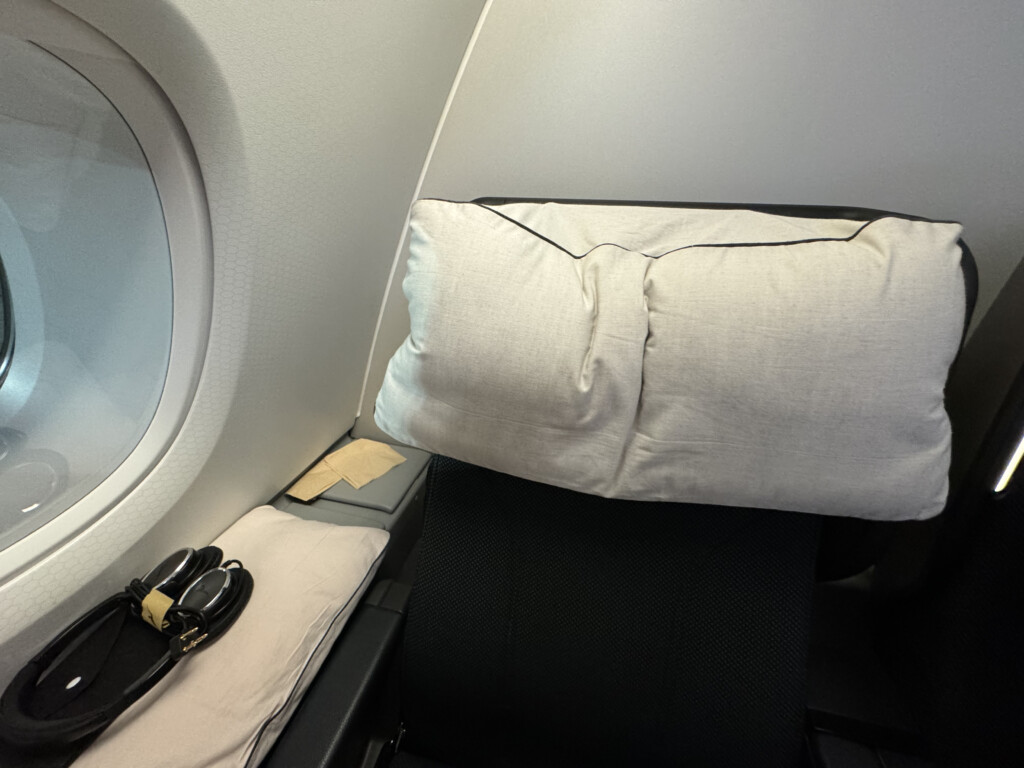 a pillow on a seat