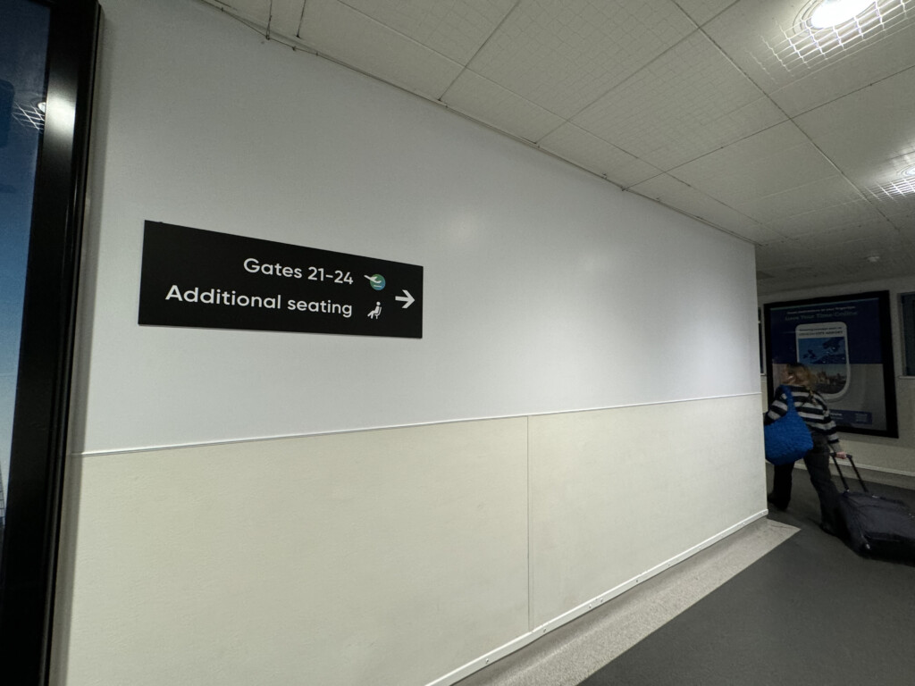 a person standing in a hallway