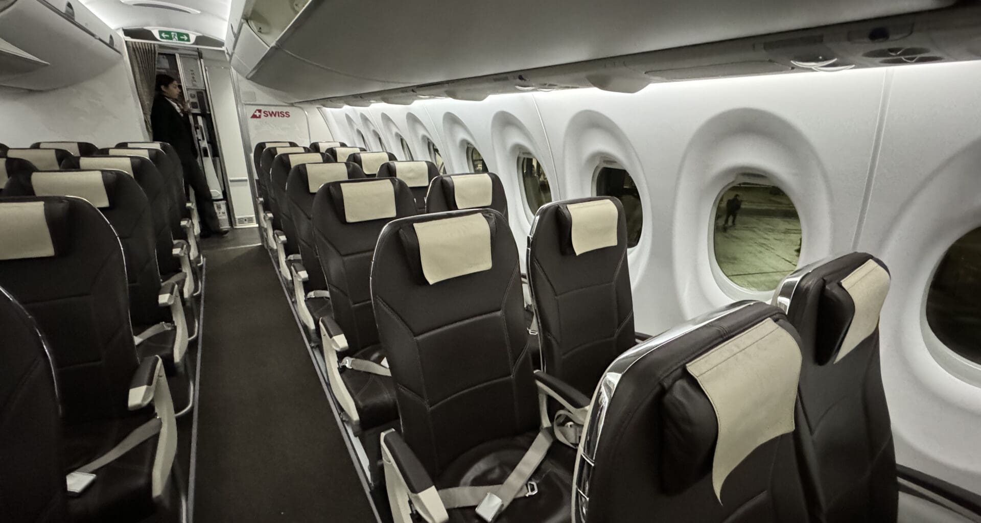 a row of seats on an airplane