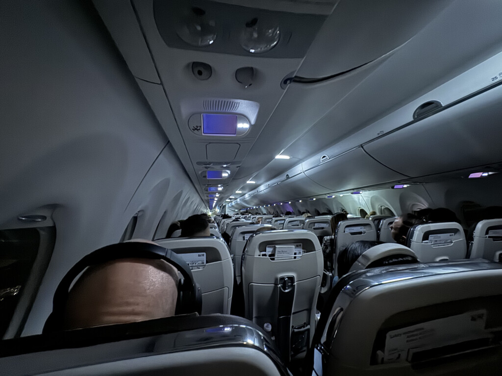 a plane with seats and seats on