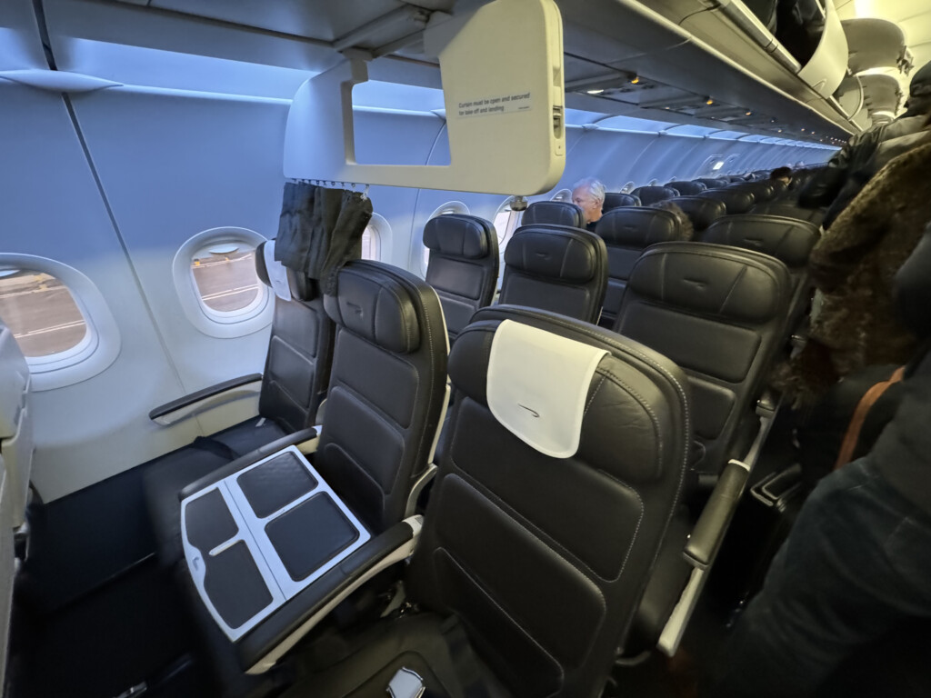 a row of seats on an airplane
