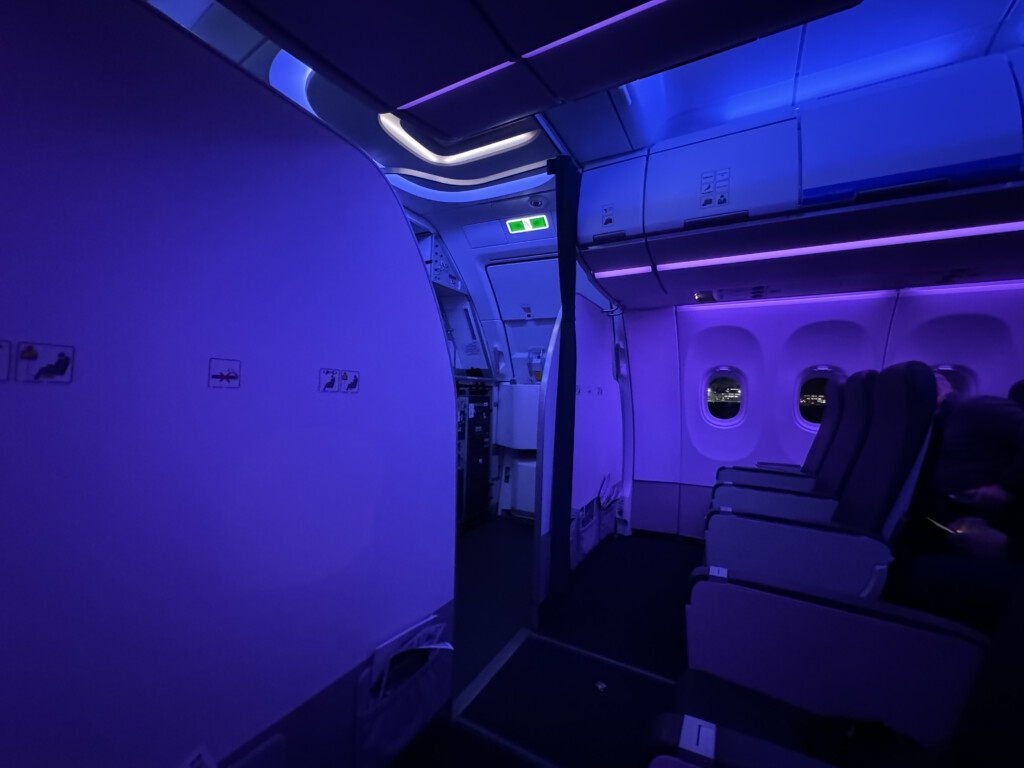 an airplane with seats and windows