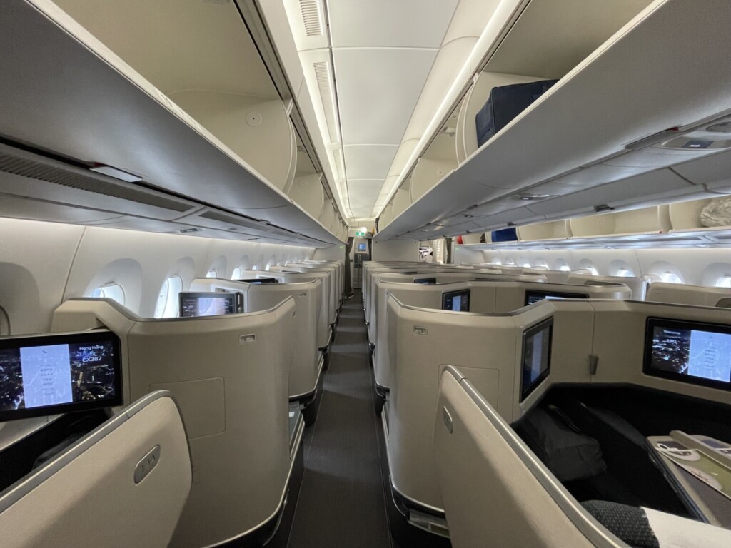 a row of seats in an airplane