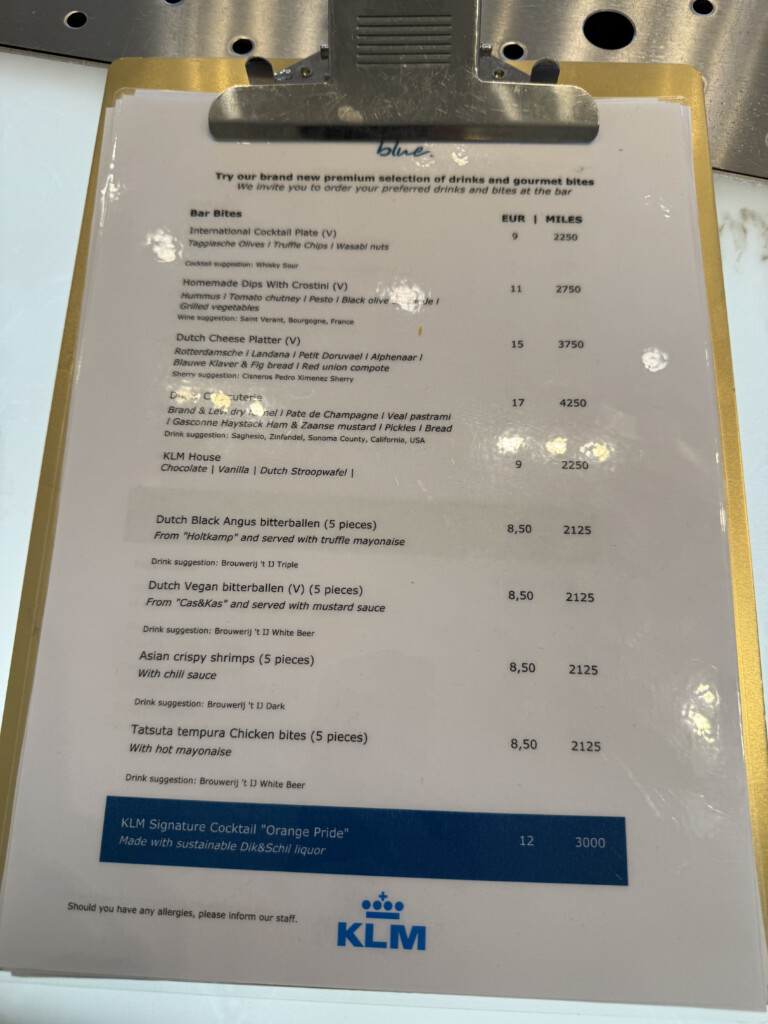 a menu on a clipboard