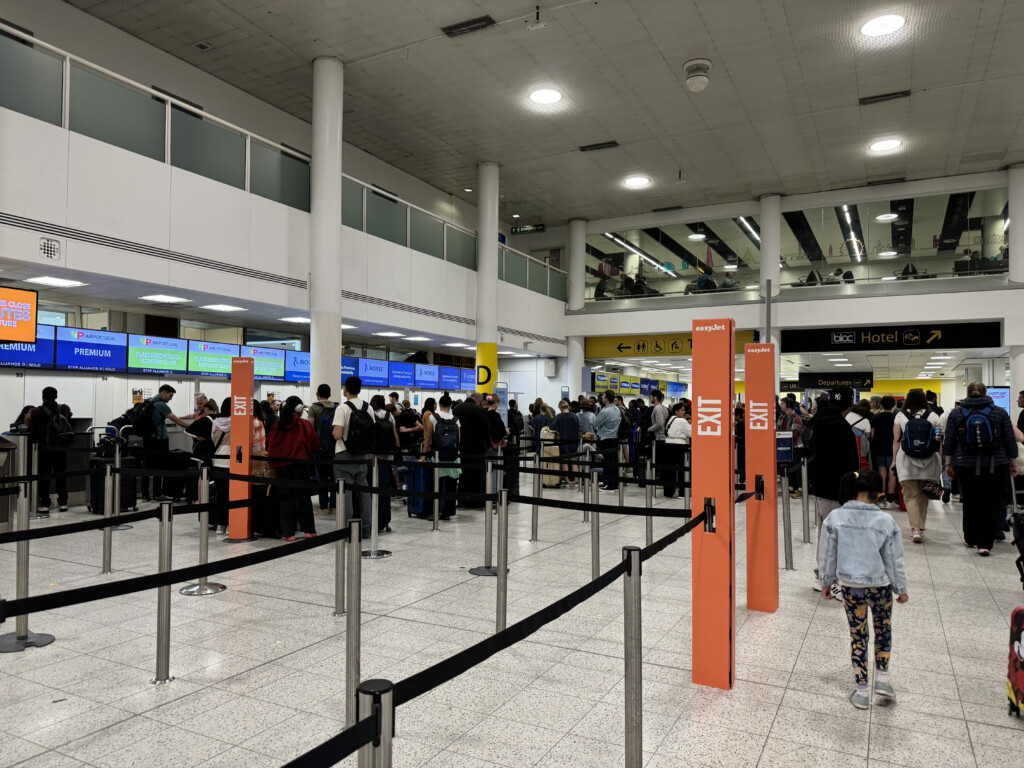 a group of people in a terminal