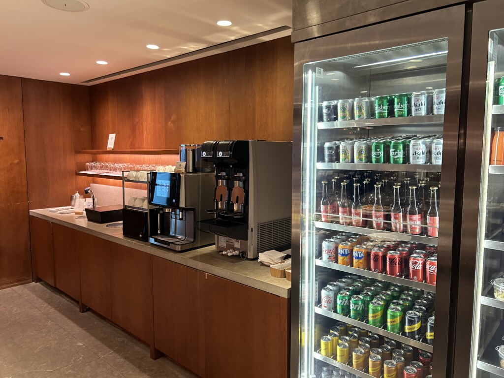 a beverage cooler and drinks on display