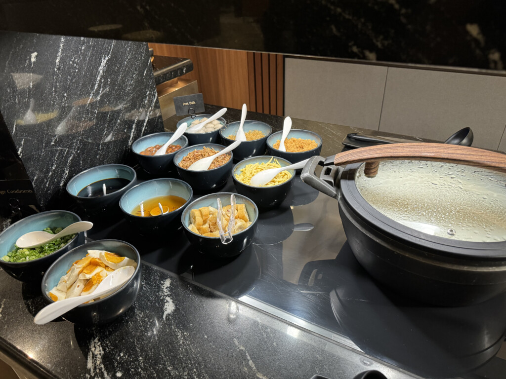 bowls of food on a counter