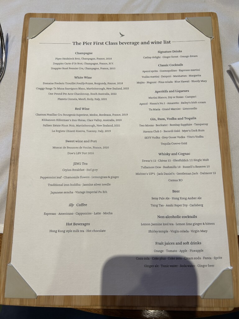 a menu on a table