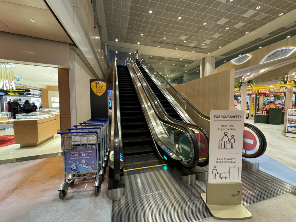 a escalator in a mall