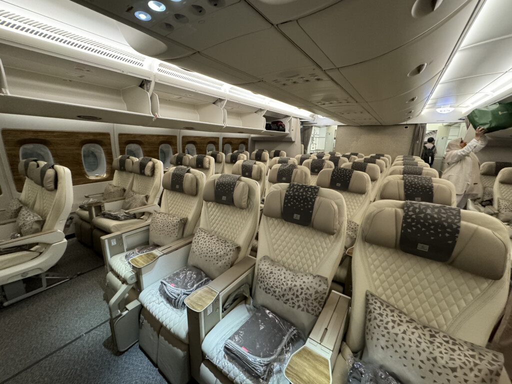 a plane with many seats