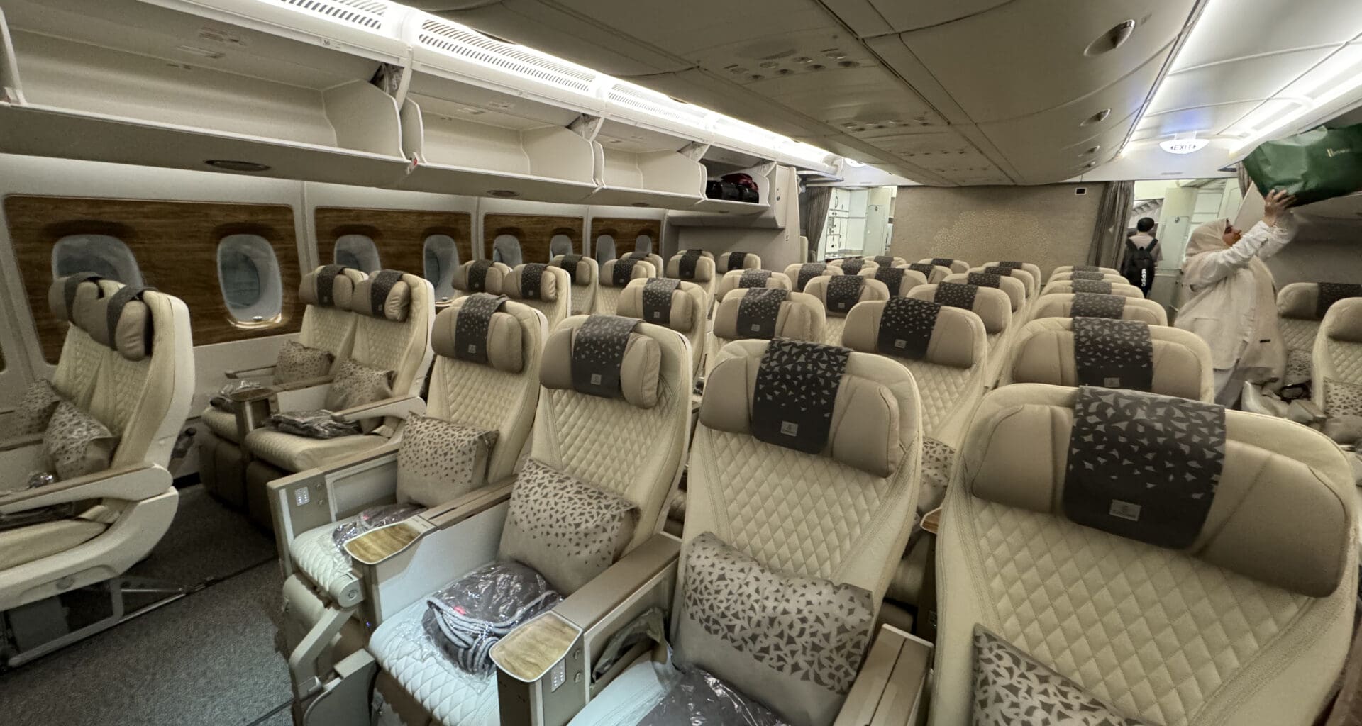 a plane with many seats