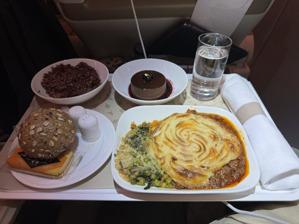 a tray of food on a table