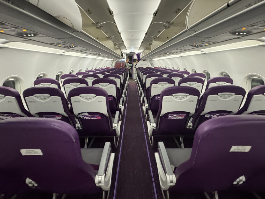 rows of seats in an airplane