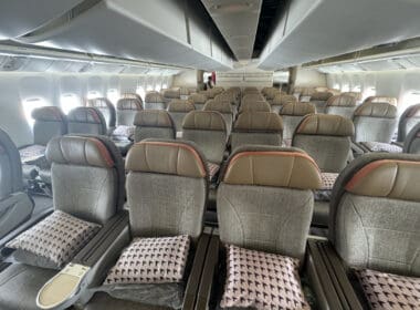 a plane with many seats