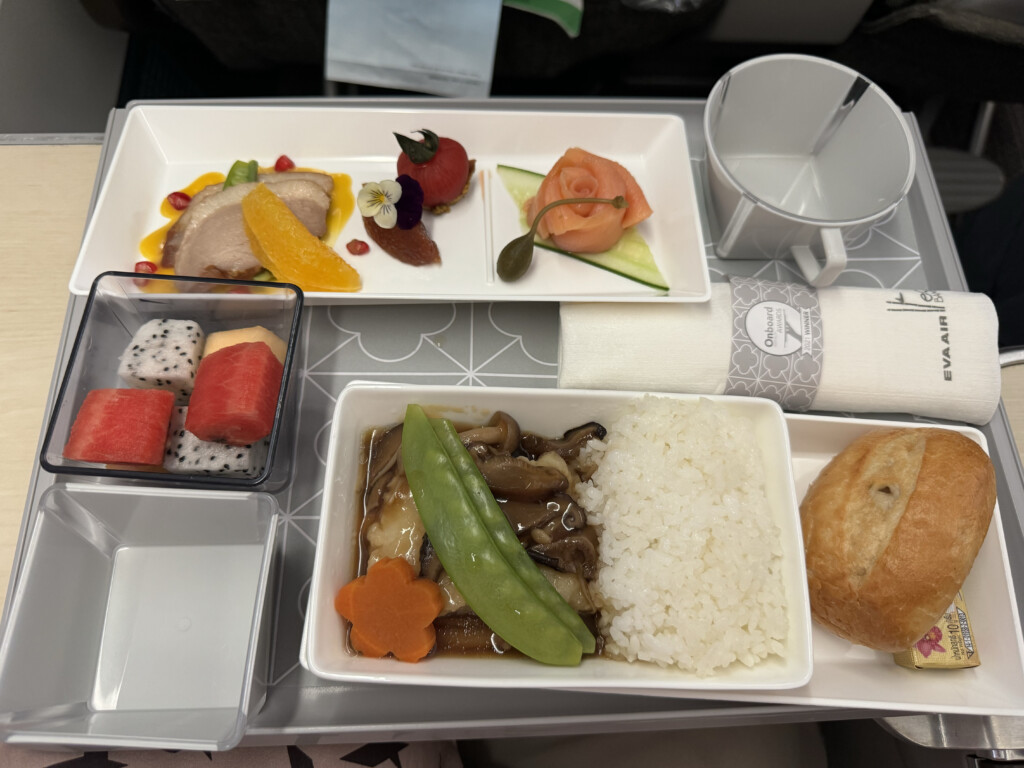 a tray of food on a table