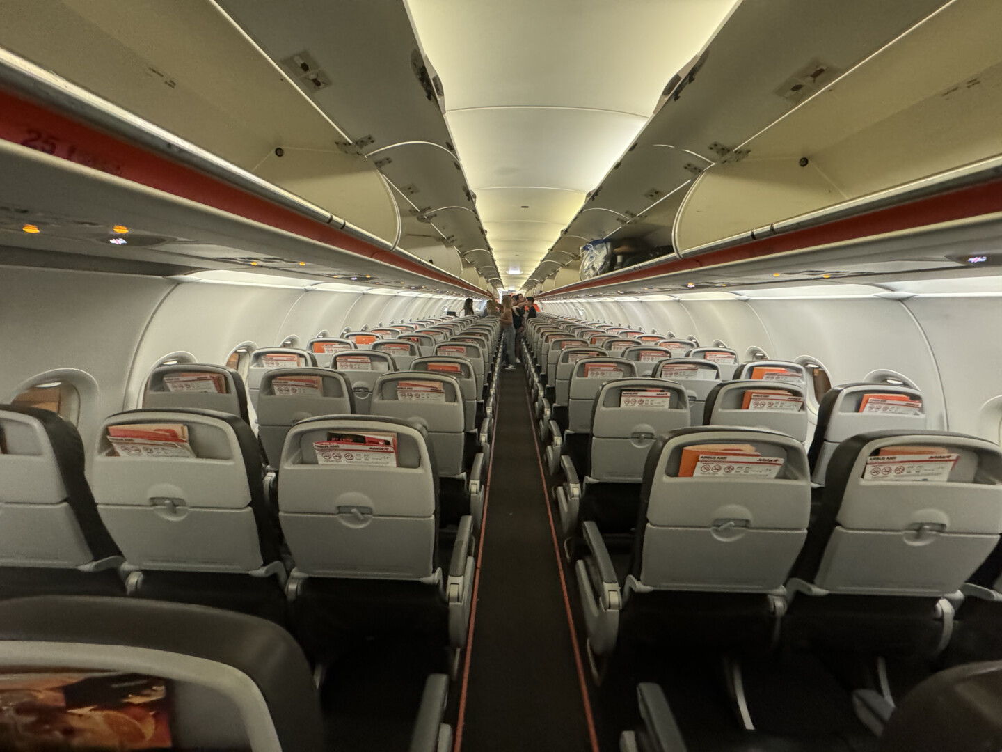 an airplane with rows of seats