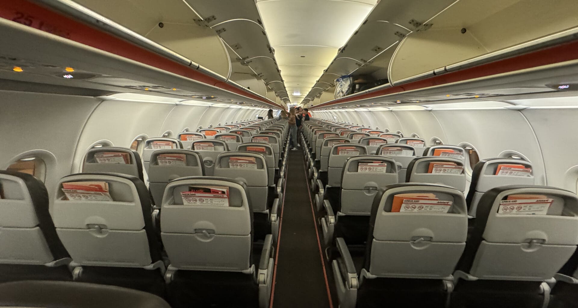 an airplane with rows of seats