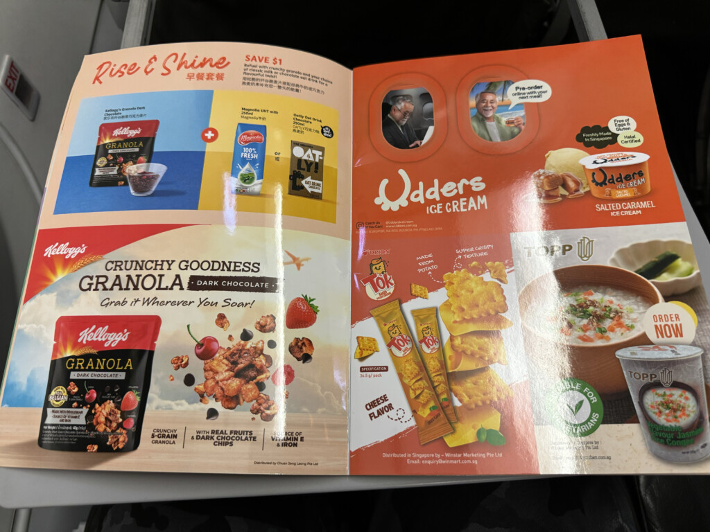 an open magazine with images of food