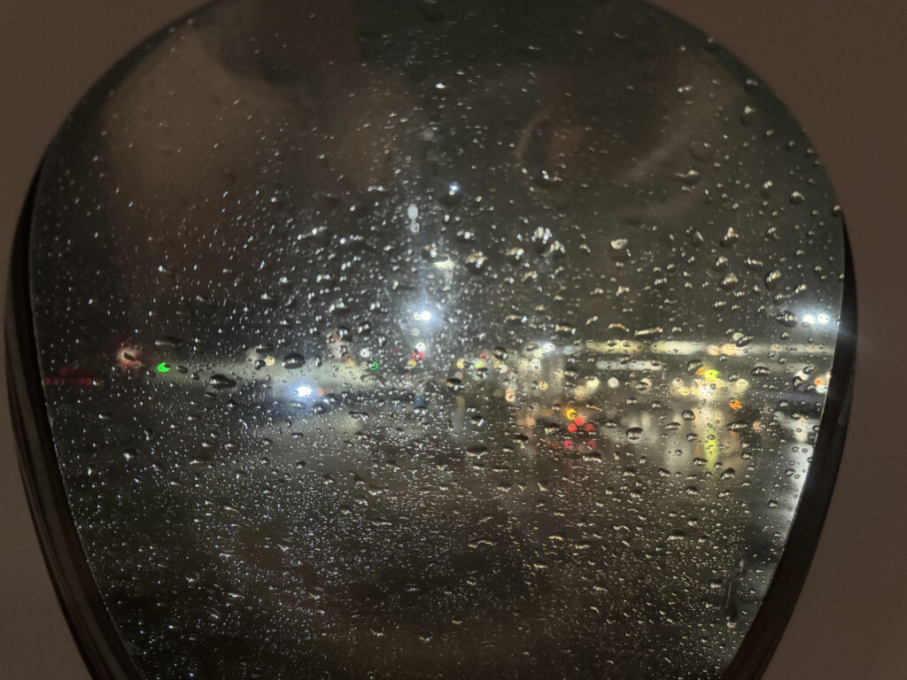 a window with water drops on it