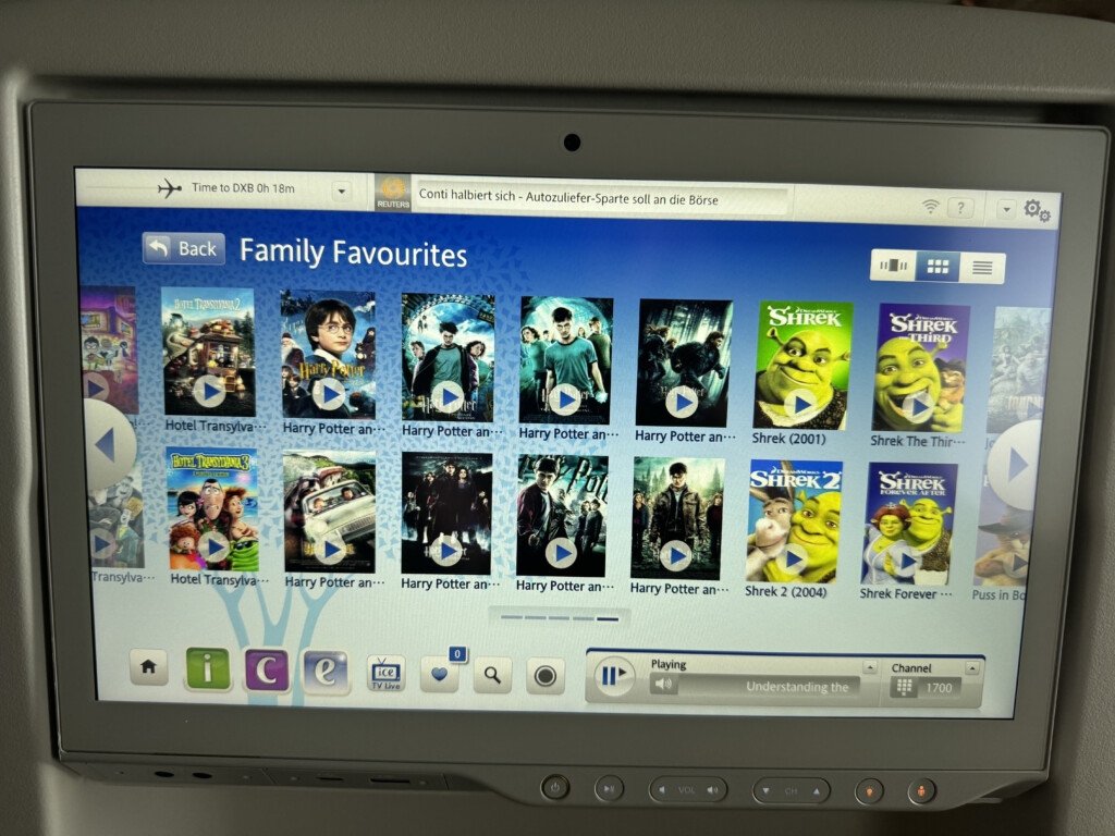 a screen with a picture of a movie