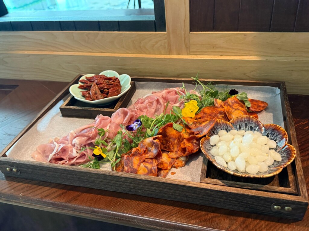 a tray of food on a table