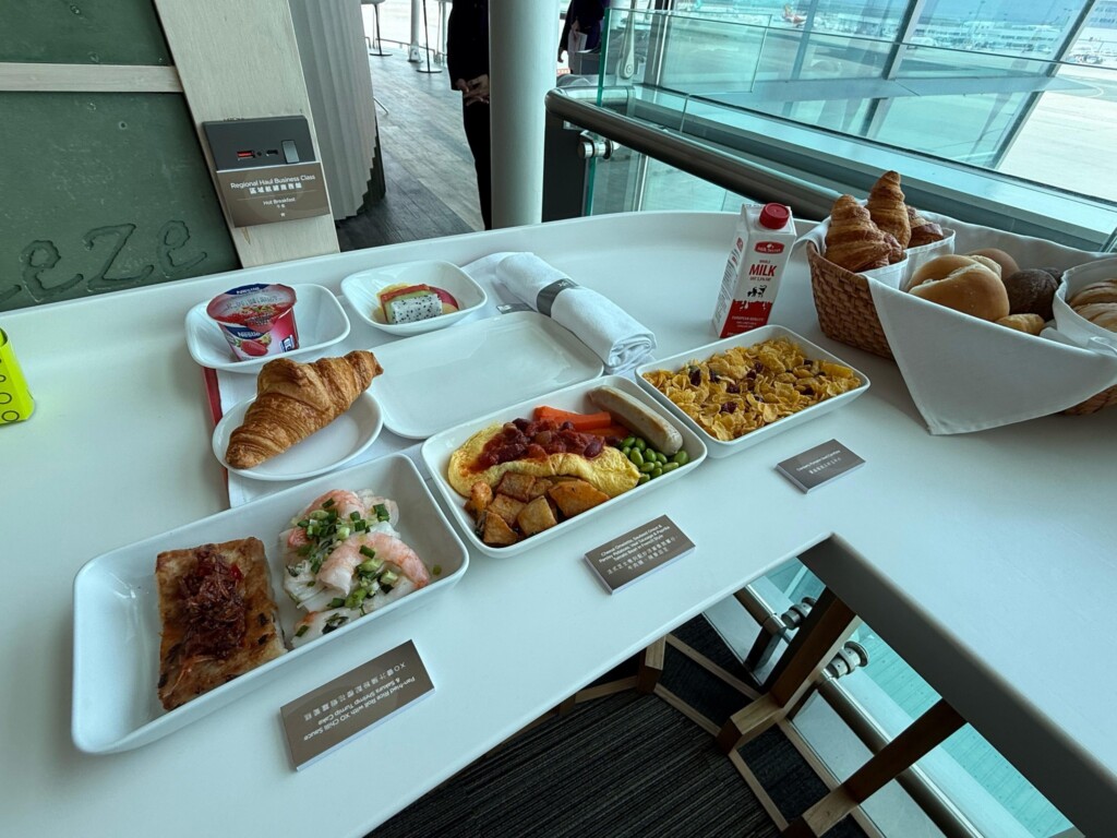 a table with food on it