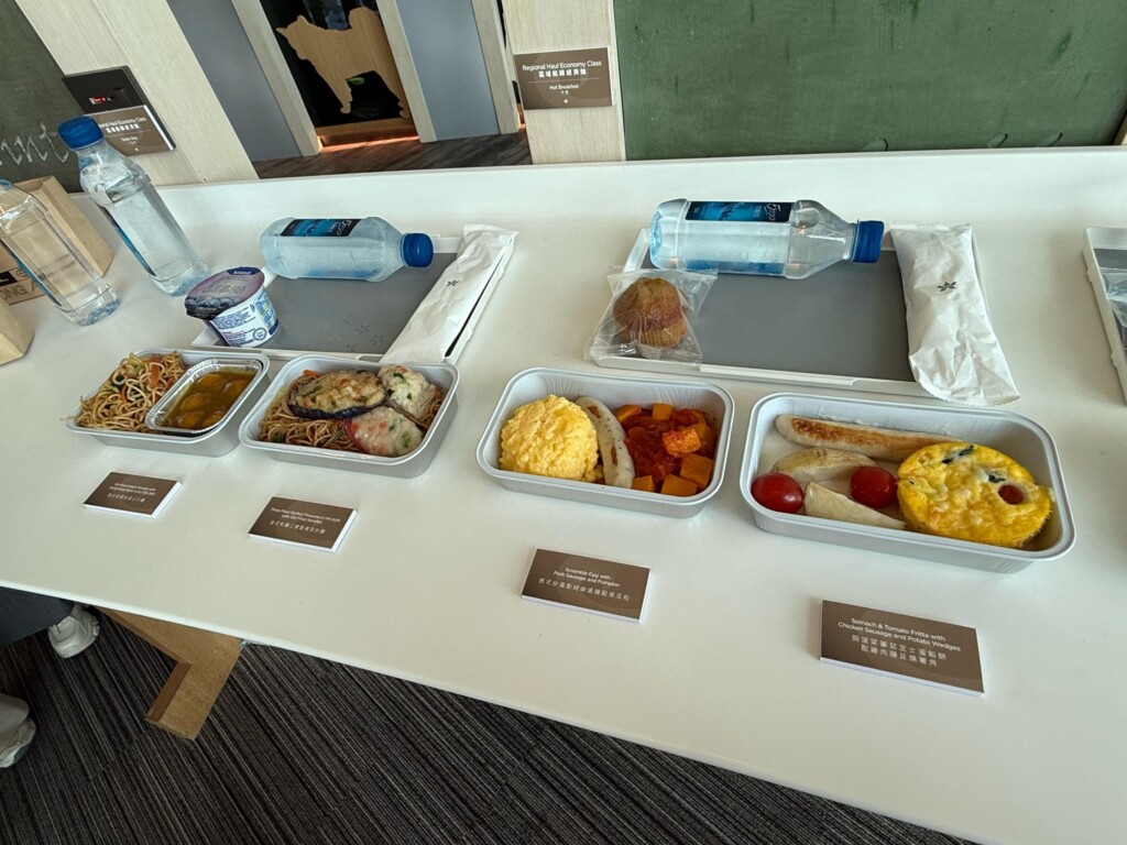a trays of food on a table
