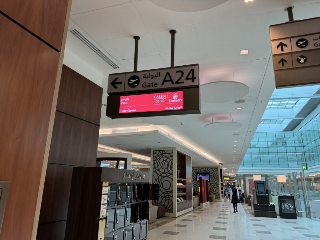 a sign in a building