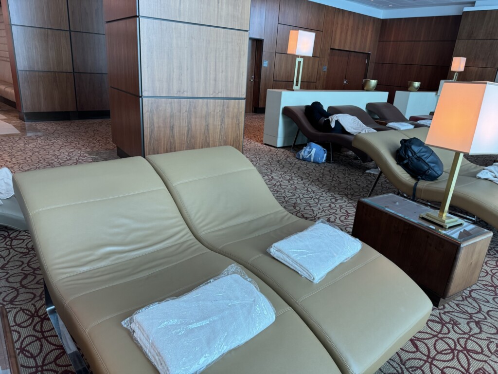 a lounge chairs in a room