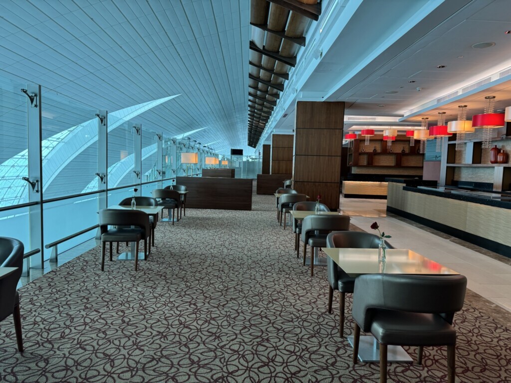 a room with tables and chairs
