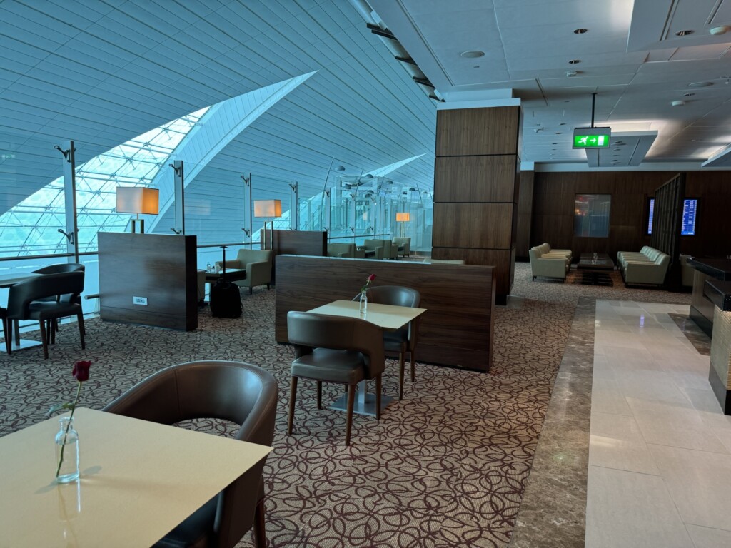 a room with tables and chairs