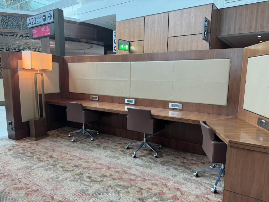 a desks and chairs in a room