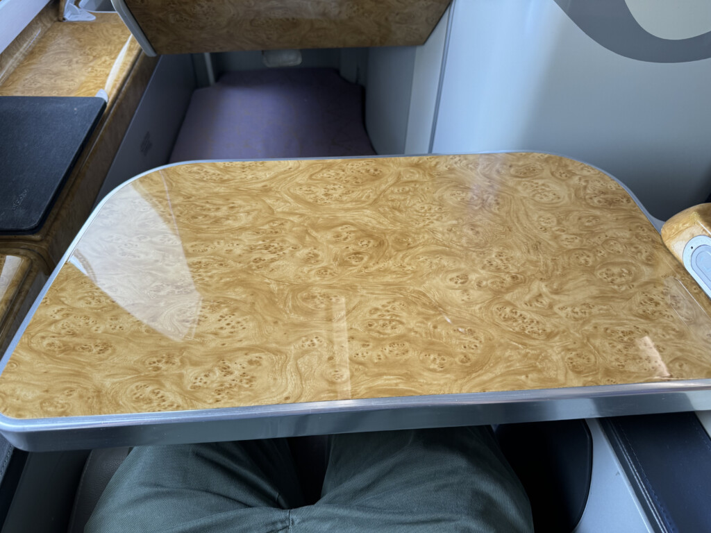 a table on a plane