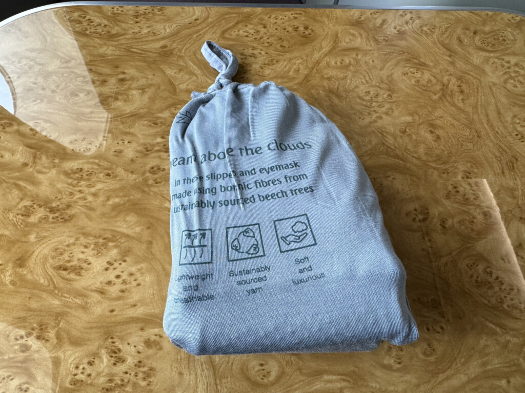 a grey bag on a table