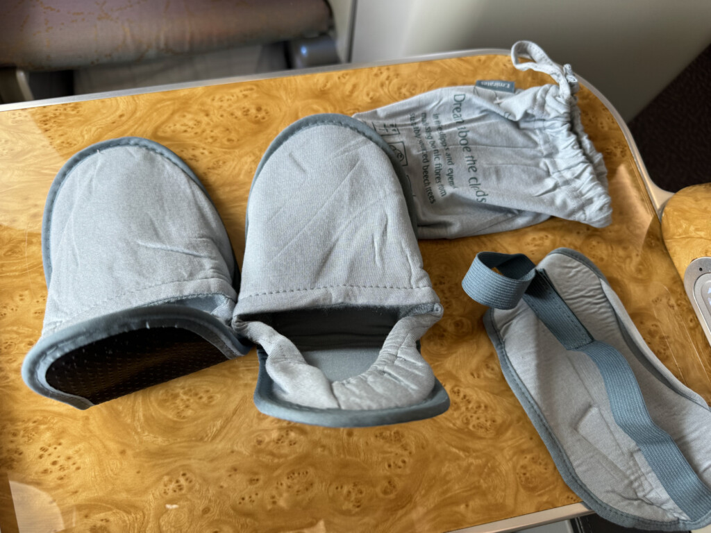 a pair of slippers on a table