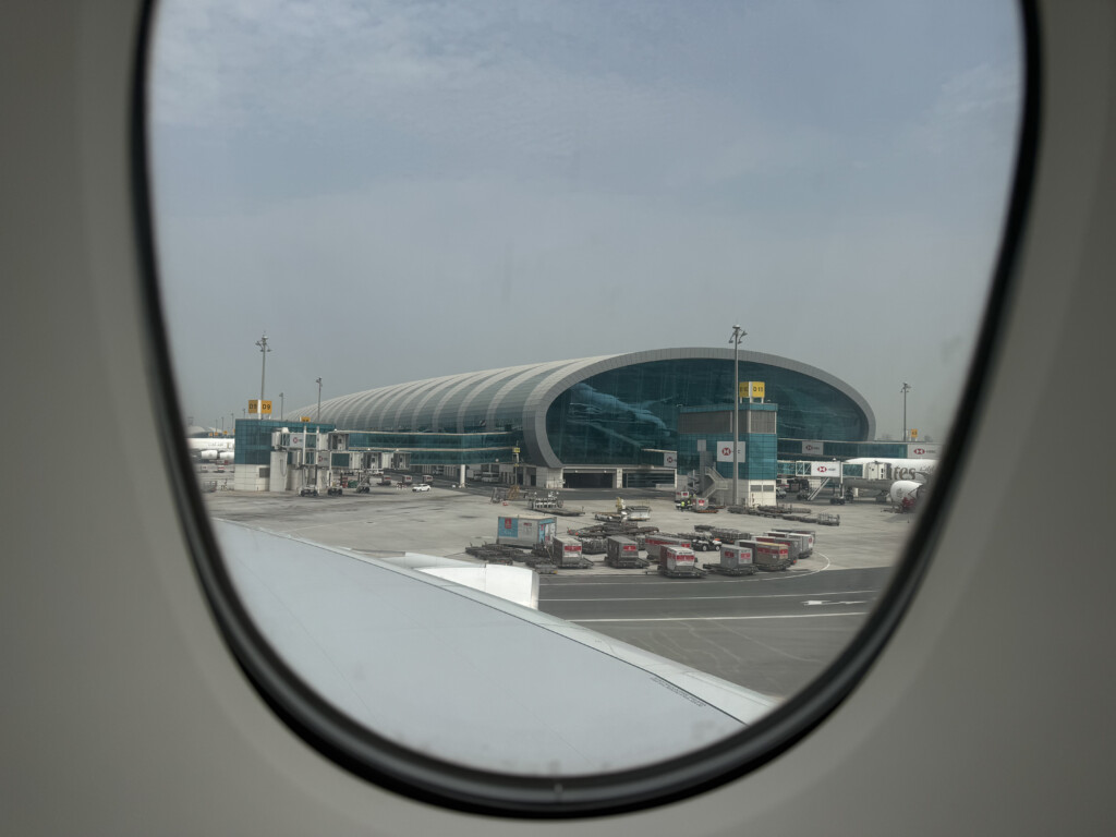 a view of an airport from a window