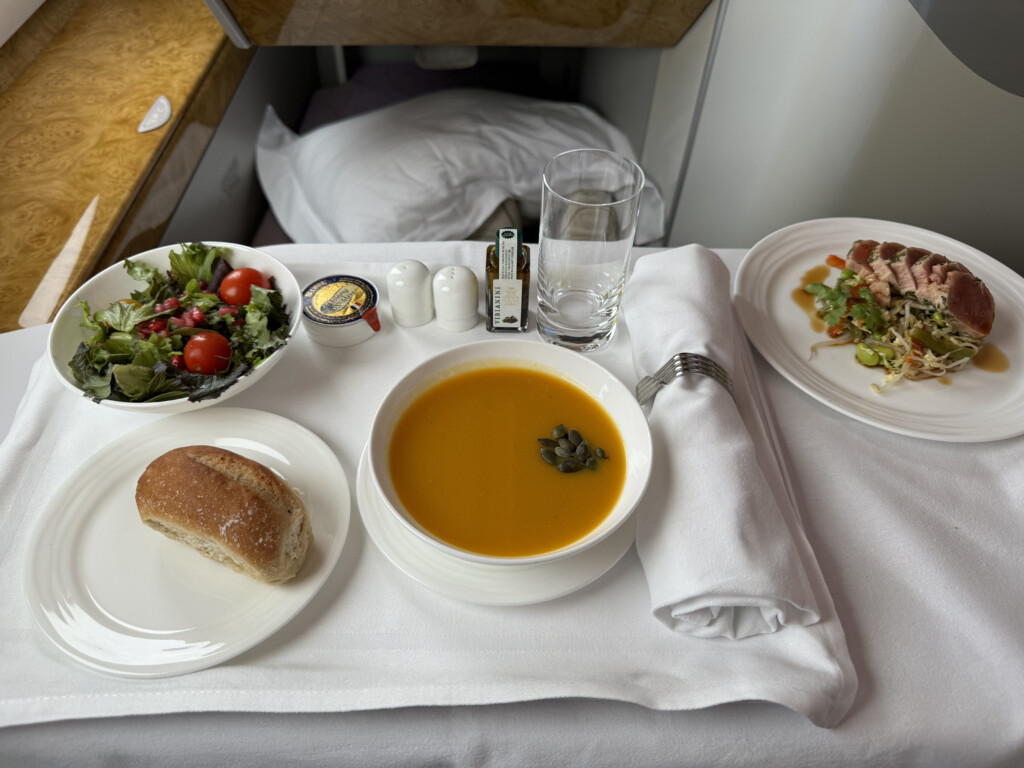 a table with food on it