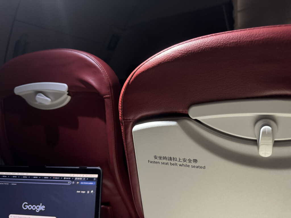 a laptop on a plane