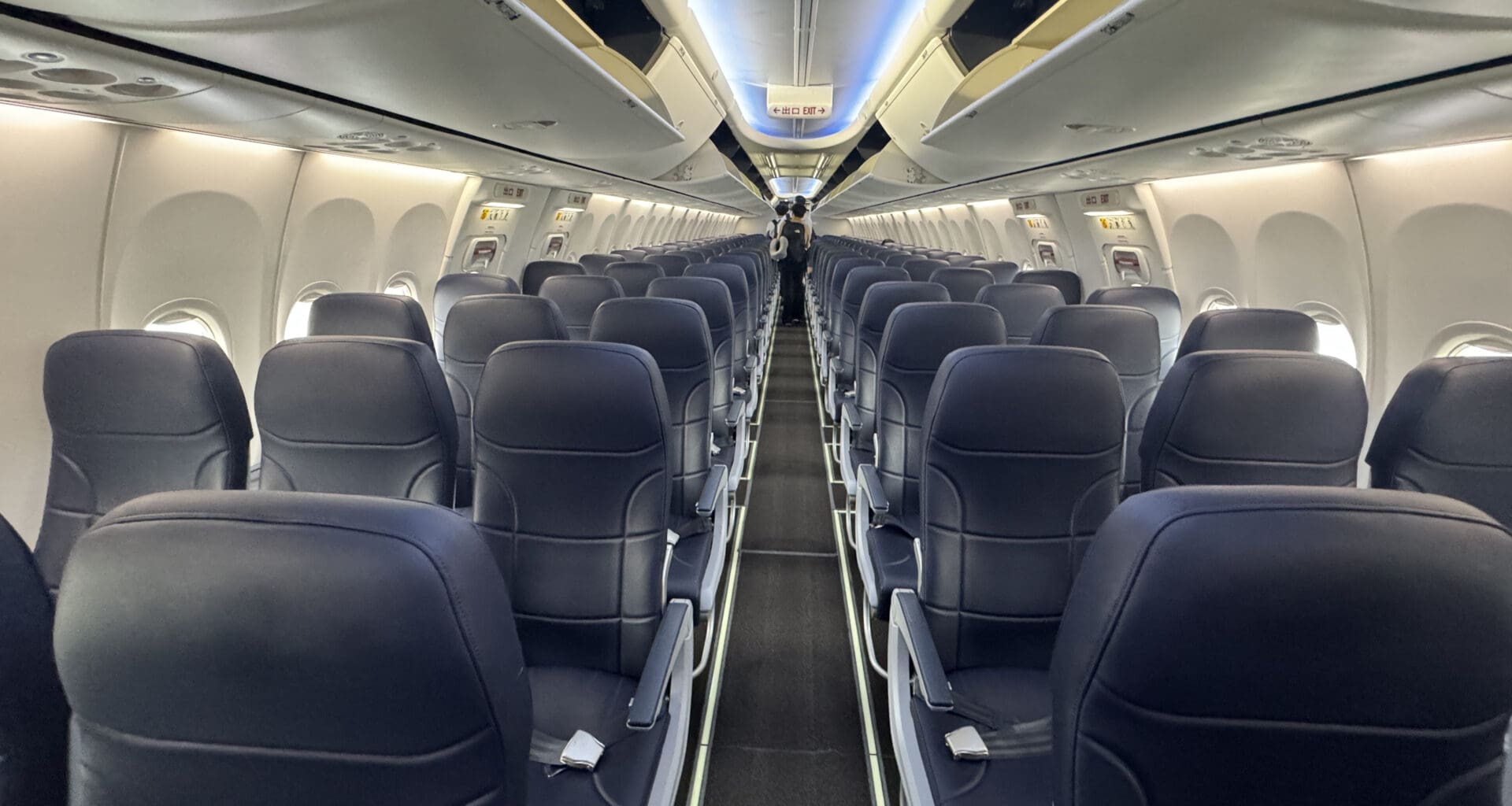 a row of seats in an airplane
