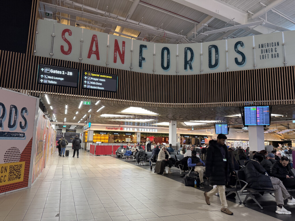 a group of people in an airport