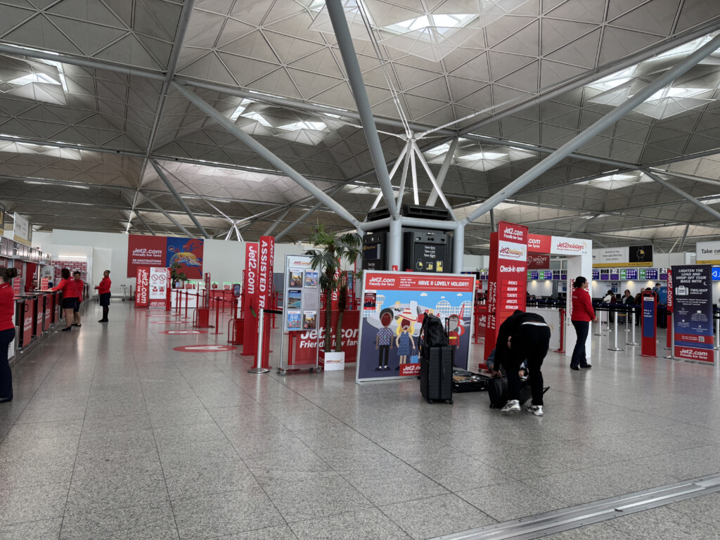 people in a large airport