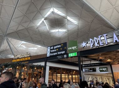 a group of people in a building