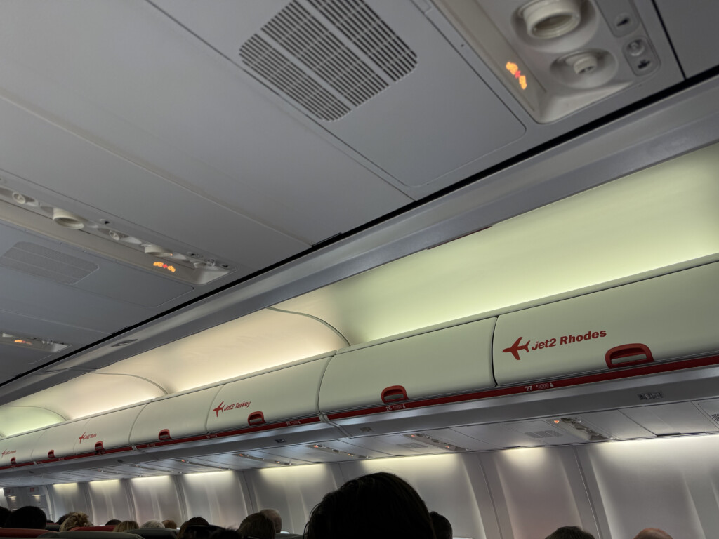 a group of people on an airplane