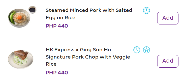 a list of food items