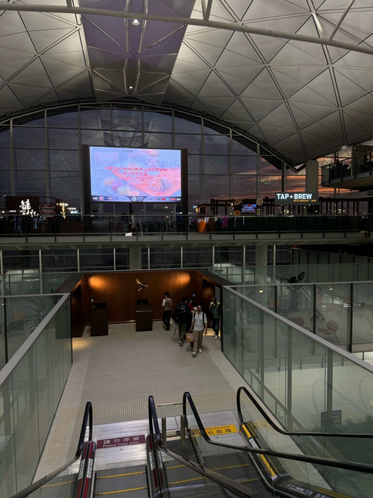 a large screen in a building