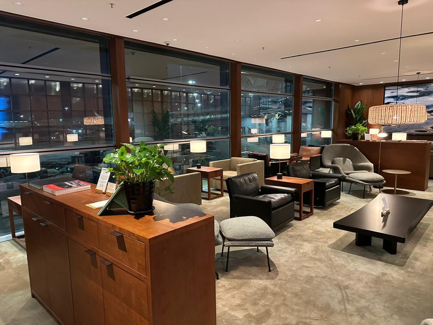 a room with a large window
