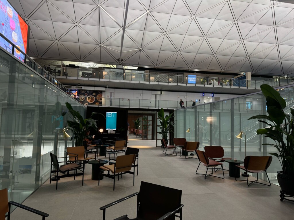 a room with chairs and tables